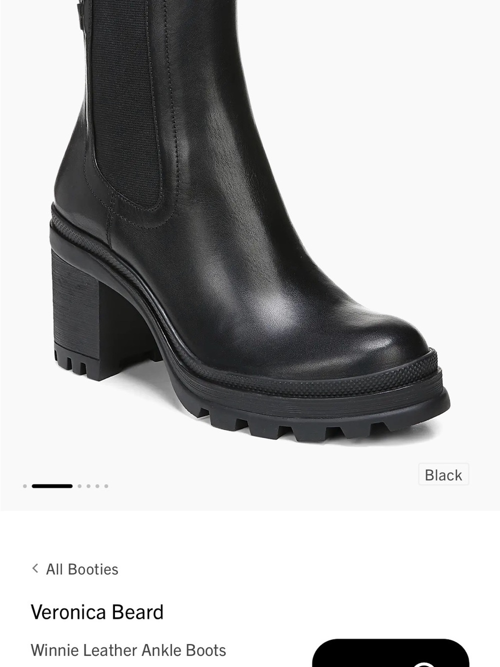 Veronica Beard Black Leather Block-Heel Ankle Boots